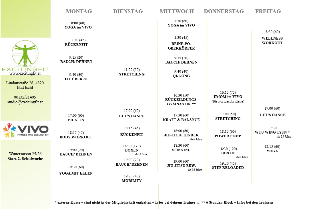 Fitnessstudio Bad Ischl Kurse