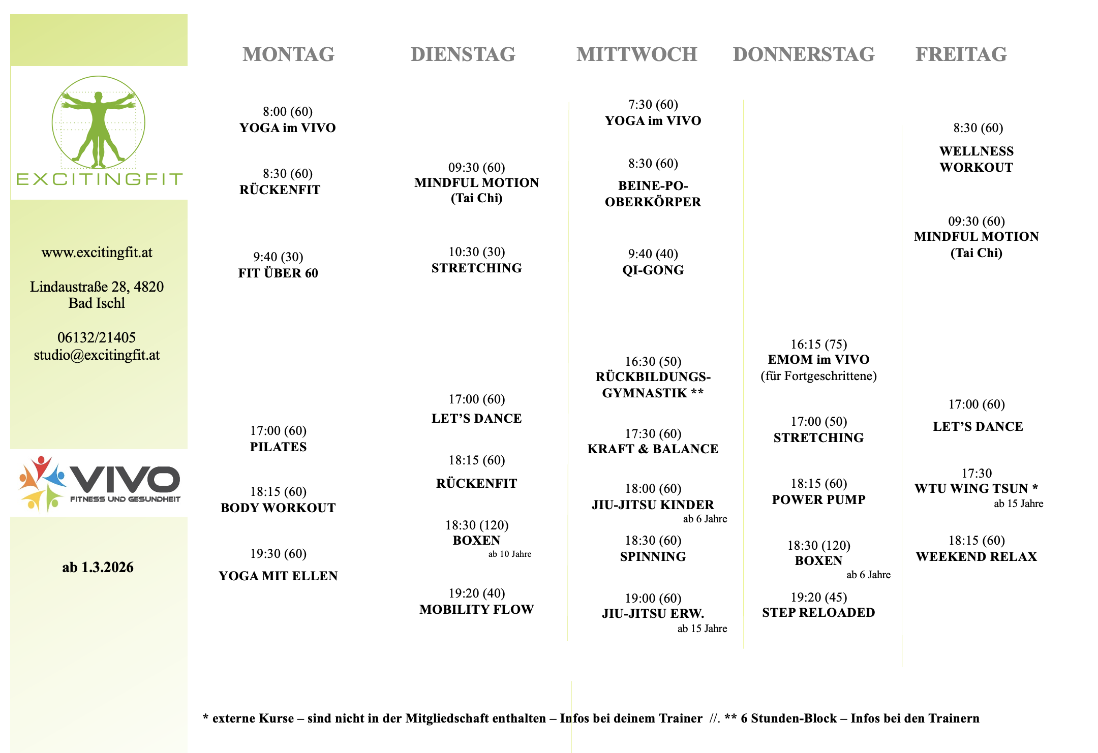 Fitnessstudio Bad Ischl Kurse